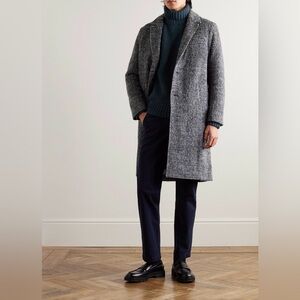 MR. P Mr. Porter Checked Brushed Wool-Blend Overcoat Men’s Small New With Tag